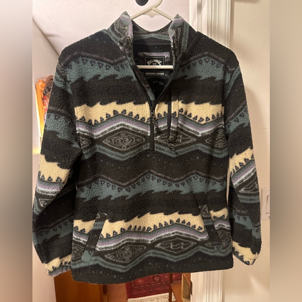 Kids Billabong half zip Aztec fleece jacket
